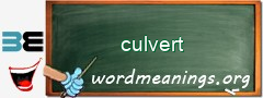 WordMeaning blackboard for culvert